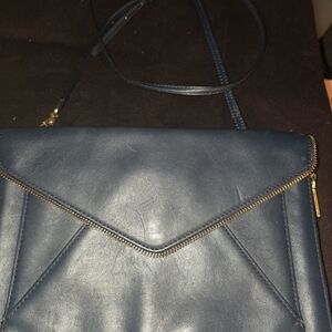 Rebecca Minkoff Navy Envelope Crossbody with Gold Zip
